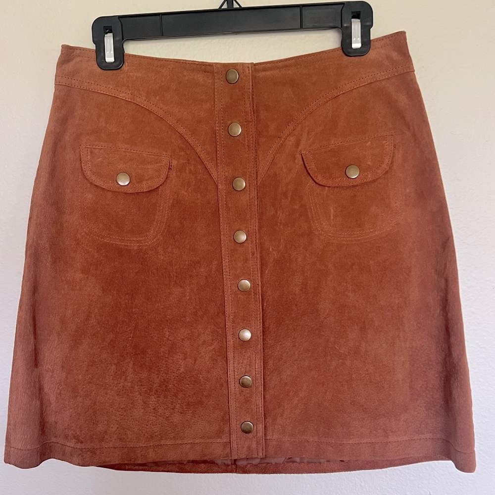 Suede mini skirt